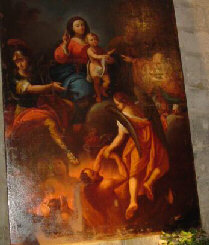 Toile restaure : "les ames du purgatoire", toile attribue  Michel Serre